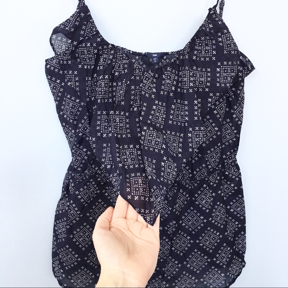 NWT GAP Ruffled Cami in Navy - Size L Tall - Picture 3 of 8
